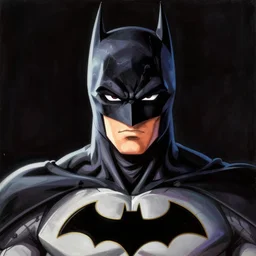 portrait painting of batman, art by akira toriyama, 4 k, dragon ball artstyle, cel shaded, highly detailed, epic lighting