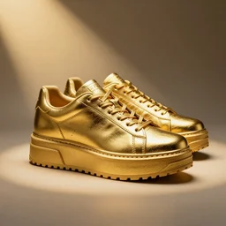 Platform sneakers made out of solid gold