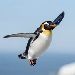 penguin flying an airplane