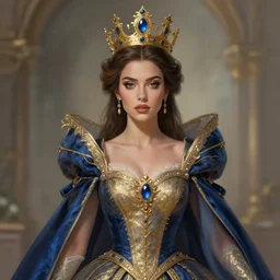 angela sarafyan as a queen, digital art by julia razumova, 4 k