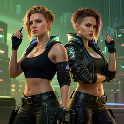scarlett johansson and winona rider in Cyberpunk 2077. CP2077. 3840 x 2160