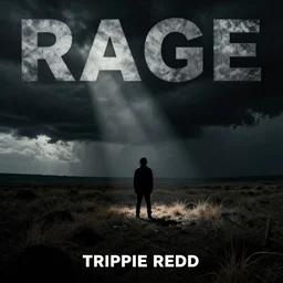 Trippie Redd album cover, rage dark ominous