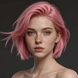 beautiful russian girl with qute freckles and short faintly colored in pink hair and septum piercing, thin round earrings, winds of winter, au naturel, hyper detailed, digital art, trending in artstation, cinematic lighting, studio quality, smooth render, octane rendered, concept art, sharp focus, illustration, art by artgerm and greg rutkowski and wlop