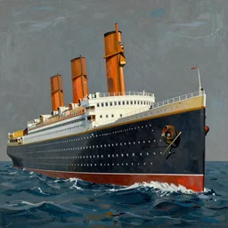 a Glass painting of the Titanic