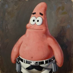 Patrick Star as a Titan from Attack on Titan, oil on canvas, intricate, portrait, 8k highly professionally detailed, HDR, CGsociety