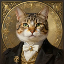 portrait of an anthropomorphic cat aristocrat, intricate, elegant, highly detailed, digital painting, artstation, concept art, smooth, sharp focus, illustration, art by artgerm and greg rutkowski and alphonse mucha, 8 k