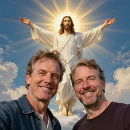 scott morrison selfie with jesus christ in heaven