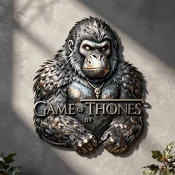 game of thrones house of gorilla beautiful metal sign