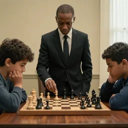Homelander from the boys playing chess