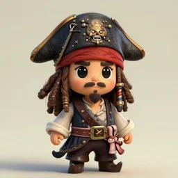 Pirate LeChuck as Disney’s Jaffar, cute, fantasy, intricate, elegant, highly detailed, digital painting, 4k, HDR, concept art, smooth, sharp focus, illustration, art by artgerm and H R Giger and alphonse mucha