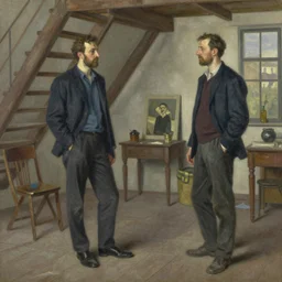 an oil painting of a loft by samuel shelley and karl walser hyperdetailed and trending on artstation