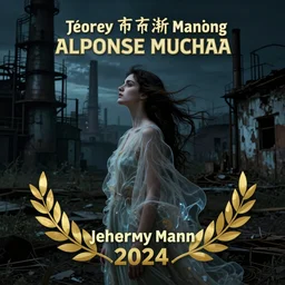 a beautiful woman in an abandoned industrial city at night, dark moody lighting, by jeremy mann and alphonse mucha, dramatic lighting, ethereal, stunning, breathtaking, awe - inspiring award - winning, 8 k