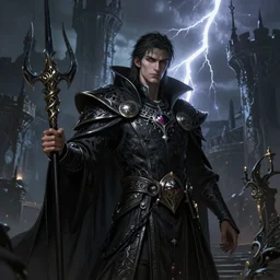 breathtaking epic fantasy comic book style portrait of a male necromancer, castle setting, horror movie lightning, intricate, elegant, highly detailed, digital painting, artstation, concept art, matte, sharp focus, illustration, art by Artgerm and Hsiao-Ron Cheng and Alphonse Mucha, extremely moody lighting,  hyperrealistic, octane render, RPG portrait, ambient light, dynamic lighting