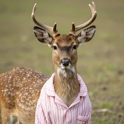 deer wearing pajamas