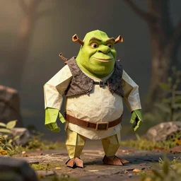 an origami shrek