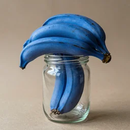 blue bananas in a jar