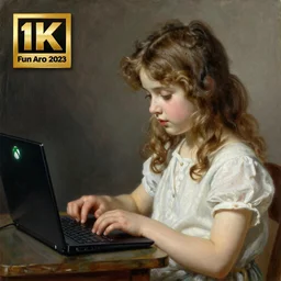 Painting of young girl. Playing Xbox. Art by William Adolphe Bouguereau. Extremely detailed. 4K. Award winning.