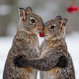 two seebär hugging each other