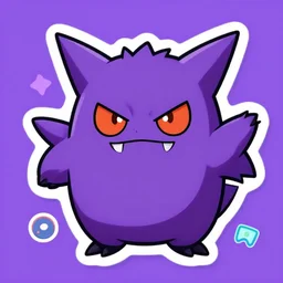 cute miss mascot spectrum spectrum haunter pokemon sticker art, cronobreaker, beeple game icon