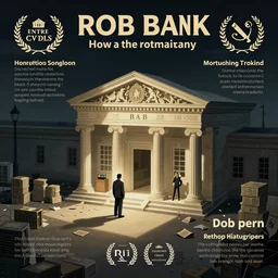 infographic illustration of how to rob a bank