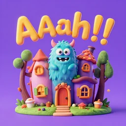 a highly detailed 3 d render of an aaahh!!! real monsters house party : 1 | centered, colorful, matte background : 0. 9 | by james gurney :. 8 | unreal engine, deviantart, artstation, octane, finalrender, zbrush, keyshot, concept art, hd, 8 k resolution : 0. 8