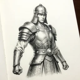 sketchbook pen warrior, magnificent, close up, details, sharp focus, elegant, highly detailed, illustration, by jordan grimmer and greg rutkowski, intricate, beautiful, trending artstation, pixiv, digital art
