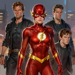 Emma Watson as The Flash by brian bolland by alex ross by Esad Ribic by Greg Land digital painting digital art