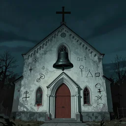satan worshippers have been reported in the area and strange symbols have been found scrawled in blood on the walls of the local church. the town is in a panic and no one knows what to do. then, one night, the church bells start ringing on their own and people start disappearing