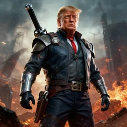 donald trump in gears of war battlefield 5 splash art movie still cinematic lighting dramatic