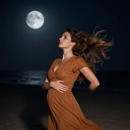 brunette of the color of cinnamon and the dark moon dances like the wind in the belly of the night