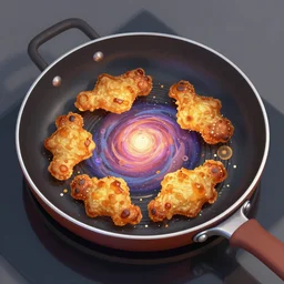 the universe is fried on a pan, digital art, trending on artstation