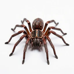curious spider, studio photography, full body, isolated on a pure white background, centered, entire subject in frame, sharp focus, soft studio lighting
