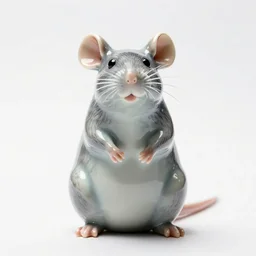 porcelain figurine rat, high detail photograph, full body, isolated on a pure white background, centered, entire subject in frame, sharp focus, soft studio lighting
