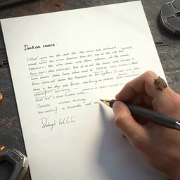 writing a letter, illustration, artstation, sci - fi, digital painting, highly detailed, sharp focus