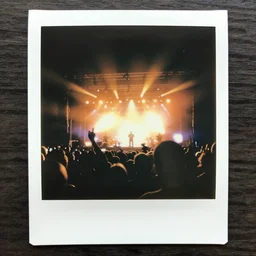 80s polaroid colour flash photograph of Rammstein concert