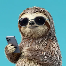 cool synthwave sloth with sunglasses