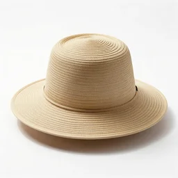 low-poly sun hat, professional product shot, isolated on a pure white background, centered, entire object in frame, sharp focus, soft studio lighting
