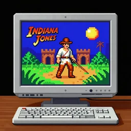 lucasarts Indiana Jones point and click adventure screenshot. scumm. videogame pixel art. computer. 90s. vga colors