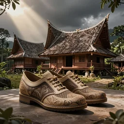 shoes concept design inspired by indonesian traditional houses