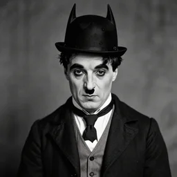 portrait of charles chaplin as batman