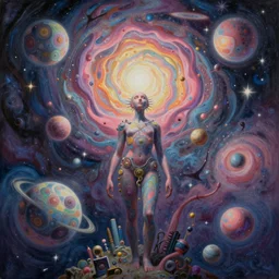 a beautiful matte painting of a concoction of celestial immaculate punkpastels pastiche by Dan Seagrave, award winning, atmospheric, epic and stunning, intricate details, sense of awe, anthropomorphic, CGSociety