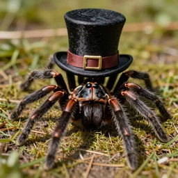 A spider wearing a tophat