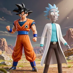 goku and rick sanchez, 3d models,