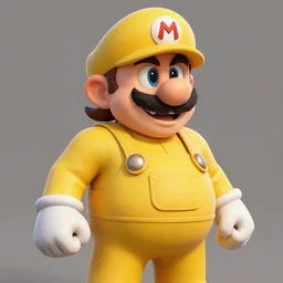 Portrait of Gérard Depardieu as Wario, yellow overall, nintendo, fantasy, highly detailed, digital painting, artstation, concept art, sharp focus, illustration, art by Tony Sart and artgerm and randy vargas