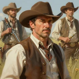 Leo Varadkar as a cowboy, highly detailed, digital painting, cgsociety, concept art, sharp focus, illustration, art by artgerm and greg rutkowski and alphonse mucha,