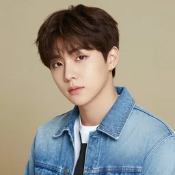 portrait of a handsome Korean idol from a boyband