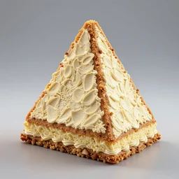 three - dimensional voluminous sierpinski triangle made out of cake, digital art,
