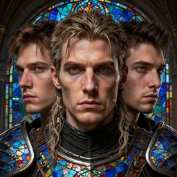 hyperrealistic mixed media image of magic mosaic stained glass armor skyrim, stunning 3 d render inspired art by greg rutkowski and xiang duan and thomas eakes, perfect facial symmetry, flesh texture, realistic, highly detailed attributes and atmosphere, dim volumetric cinematic lighting, 8 k octane detailed render, post - processing, masterpiece,