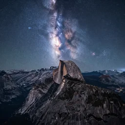 beautiful hd digital photo from yosemite valley dome at night with milky way and comet nikon wide angle canon long exposure 4 k wallpaper