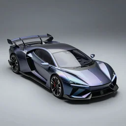 photo of a dark glass and plastic futuristic aerodynamic rectangular box - shaped car with sharp edges and aerodynamic fins and canards, iridescent octopus skin, venturi tunnels, neon lights, hybrid electric e - class car style, studio lighting, spaceship style, hard surfaces
